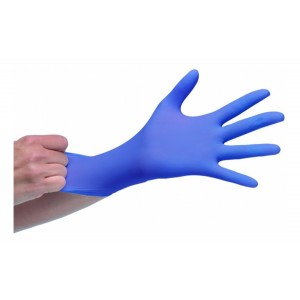 GUANTE DE EXAMINACION VINILO AZUL 